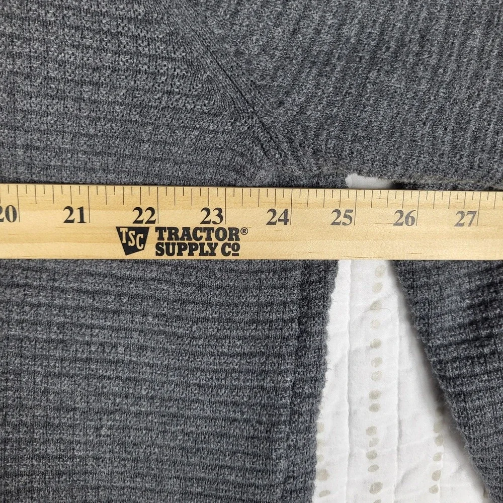 GH Bass Fisherman's Sweater Men's 2XL Gray Waffle Knit 1/4 Button Pullover